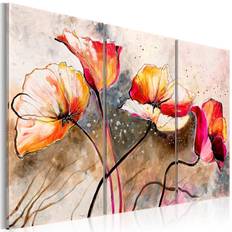 Handmålad tavla - Poppies lashed by the wind - 120x80