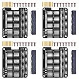 GeeekPi Prototypbräda för Raspberry Pi 4B och Raspberry Pi 3 2 B+ A+ (svart) - 4x PCB, 4x 2x20-stiftshuvud, 1x skruvsats