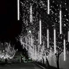 Snöfall LED-ljus 50cm 10 Tubes 480 LED Hög ljusstyrka LED fallande regn droppljus LED Icicle Snowfall String Lights för Party Garden julgransdekoration, Vit