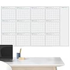 Yearly Whiteboard Calendar, Dry Erase Calendar, Wall Year Calendar, Erasable Whiteboard Calendar, Reusable Year Planner, Erasable Wall Calendar With Blank Yearly Format For Organized Planning, 280g