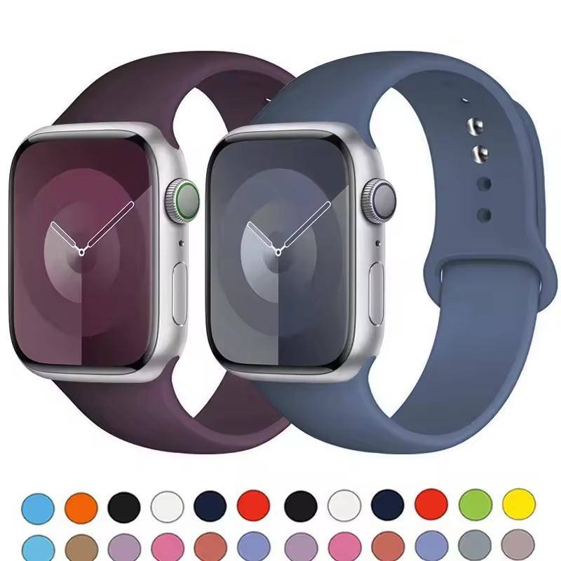 Original Silikonrem för Apple Watch ultra 2 Band 44mm 40mm 45mm 41mm 49mm 42mm 46mm armband iwatch serie 7 8 se 4 3 5 6 9