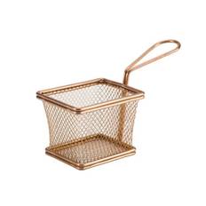 Mini Friturekorg För Servering Av Pommes Frites Koppar 10 x 8 x 7.5cm - Rostfritt Stål