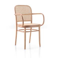 Gebruder Thonet Vienna - N. 811 Armchair, Black C01, Lacquered Beech, Woven Cane Seat - Matstolar - Josef Hoffmann - Svart - Trä