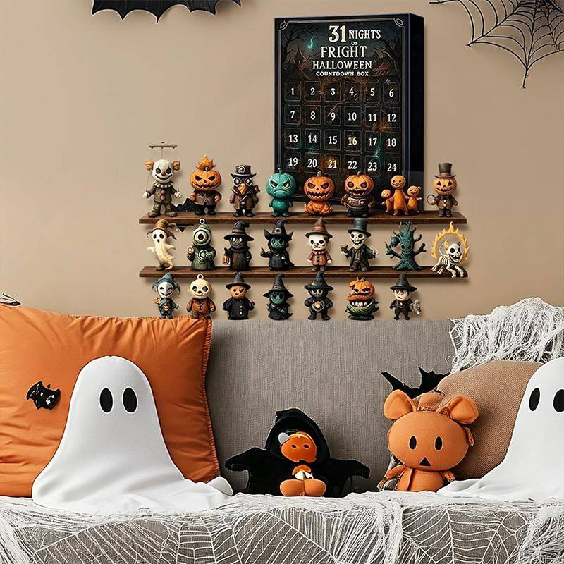 Halloween Skräck Nedräkning Adventslåda 7/15/31 Nätter med Små Spöklika Figurer för Hemfestinredning Barnens Högtidspresenter cm