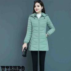 WTEMPO Women's Cotton-padded Clothes Mid-length Thicken Coats Winter Jacket Mother's Winter Clothes Padded Jackets Parka Warm L