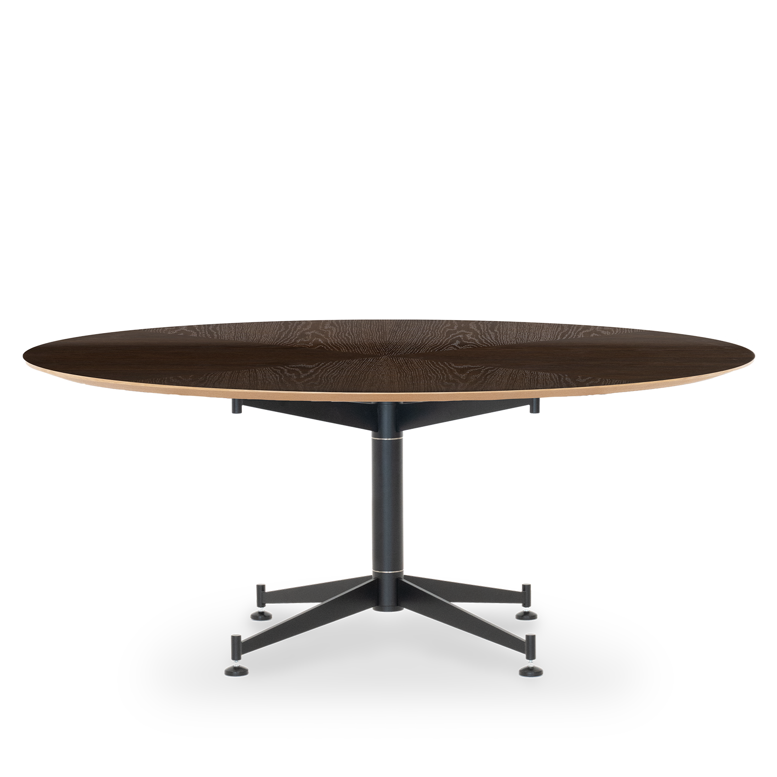 Star Table / Veneer - 73-75 / Ø180 Veneer / Matte dark stained star Black