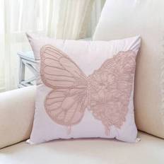 1pc Embroidered Butterfly 100% Waterproof Pillow Cases,Modern Cushion Cover For Sofa, Chair, Home Decor, Outdoor,Without Filling - Pink - 40*40,45*45,30*50,50*50