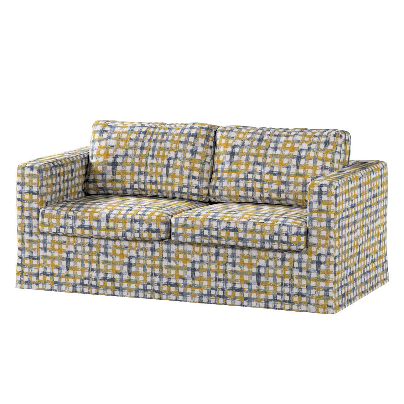 Karlstad betræk 2 personer, lang, Boucle naturhvid, gul, blå og grøn, 165 X 89 X 64 CM, Cosy Home