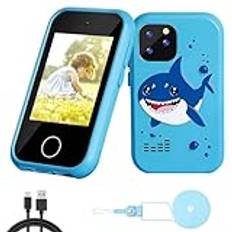 3T6B Barn-mobiltelefon-leksak, barnkamera med musik, dubbel kamera, väckarklocka, inlärning, pekskärm, spel, jul nyårspresenter, födelsedagsleksak för 3 4 5 6 7 8 9 10 år pojkar och flickor