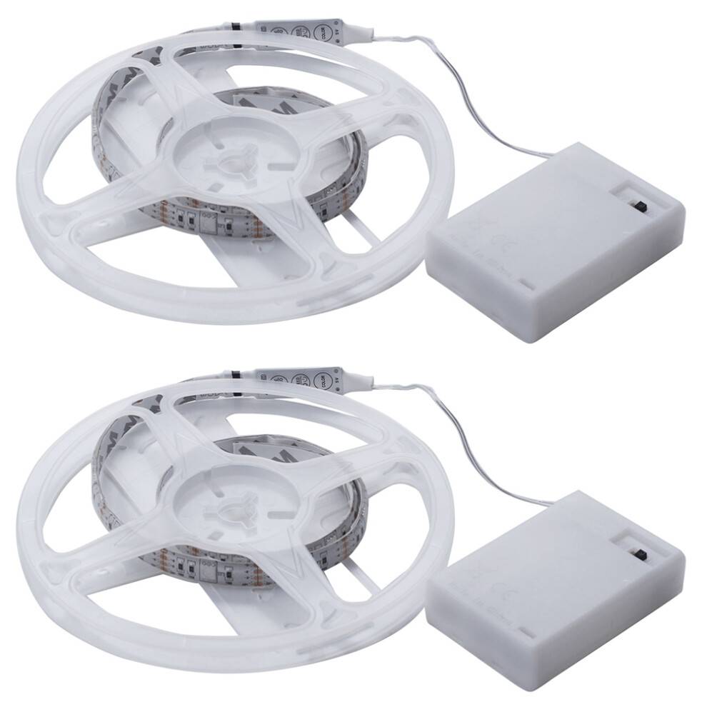 2X 4.5V Battery Operated 50cm Rgb LED Strip Light Waterproof Hobby Light