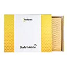 Wachsmann 100% Ren Bivax - Certifierad Made in Germany | 20 Bivaxplattor 20 x 15 cm | Underbar Doft | DIY Bivax Ljus gör det själv