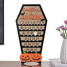 Halloween nedräkningskalender - Halloween nedräkningspåminnelse | Halloween kaffe adventskalender, trä halloween dekorationer för halloween dekor