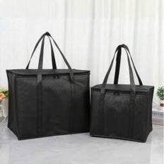 Insulated Grocery Bags Large Capacity Insulation Bag, Reusable Grocery Tote, Soft Cooler Bag, Hot & Cold Takeout Or Food Delivery Bag, Lightweight, St - Black - L,XL