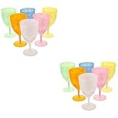 Amosfun 2 Set Juiceglas Rödvinsbägare Anti-Break Bägare Plast Vinglas Återanvändbar Bägare Cocktail Bägare Hem Vin Bägare Plast Juice Bägare Fest Vin Bägare Plast Bägare 6st*2 Återanvändbar