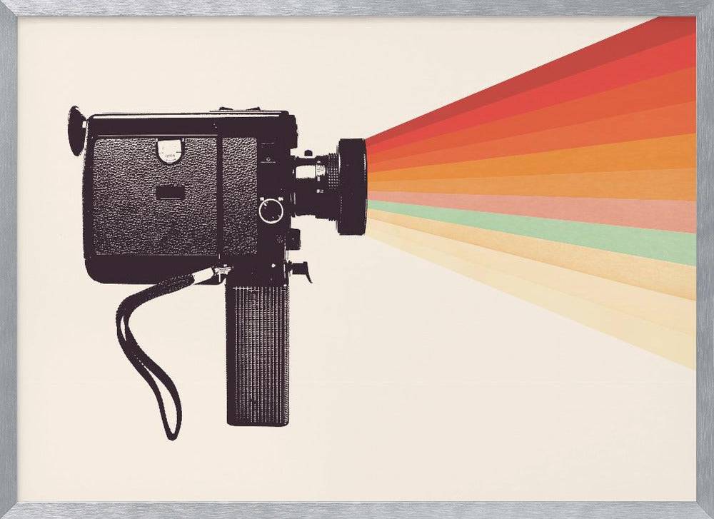 Movie Camera Rainbow - Poster / Art Print