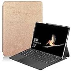 BailiTao fodral kompatibelt med Microsoft Surface Go2/Go 2020 fodral 25 cm, smalt tredelat stativ smart fodral, flera visningsvinklar står hårt skal folio fodral med pennfack (vinröd)