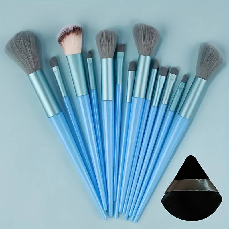 TEMU A Set Of 13 Makeup Brushes, Including A Portable Storage Bag, Foundation, Blush And Eyeshadow Brushes, Suitable For Face And Eye Makeup, The For Girls' Holiday Gifts.