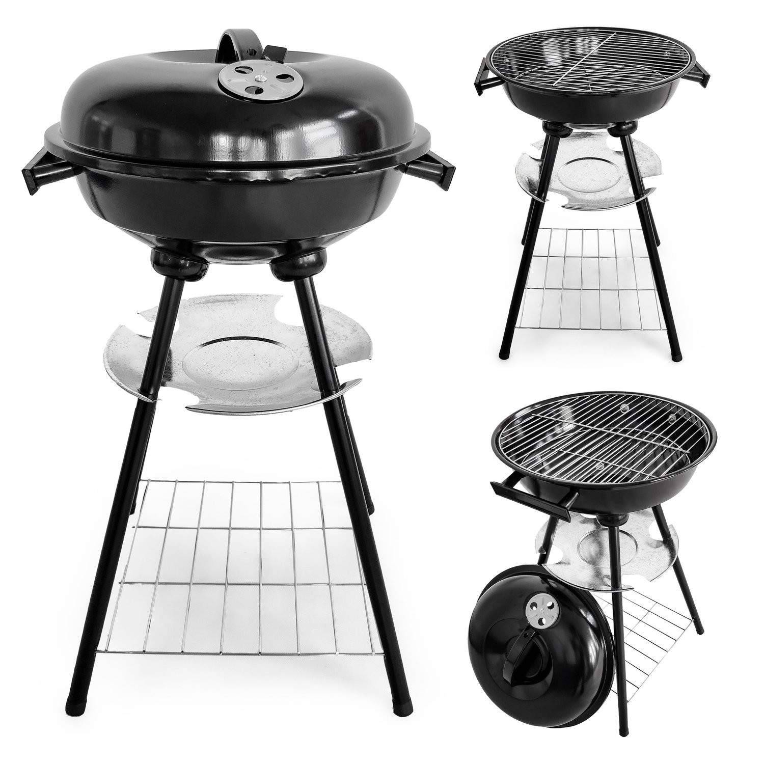 Robust Trädgårdsgrill med Ventiler och Hylla