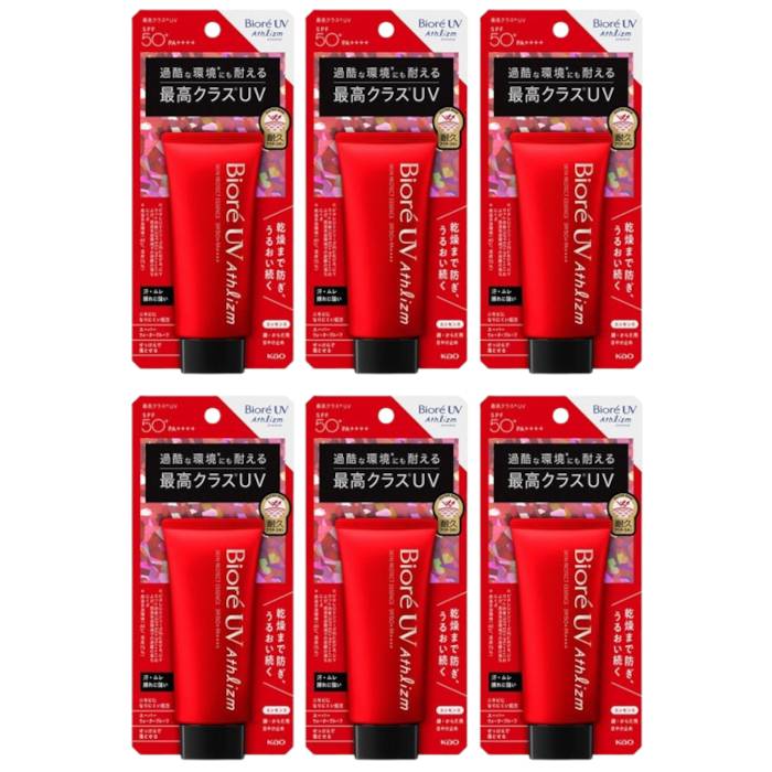 Kao - Biore Athlizm Skin Protect Essence SPF 50+ PA++++ - 70g (6ea) Set - black