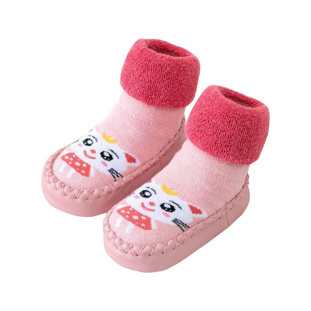 Småbørns hjemmesko sokker skridsikre babysokker sko til gåture babymokkasiner dyreseng sko sok med greb, 14.