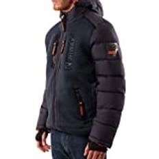 Geographical Norway Beachwood vadderad jacka för män, varm jacka, vinterfoder, vindtät jacka med långa ärmar, kvalitetsstoppat lätt tyg, Marin