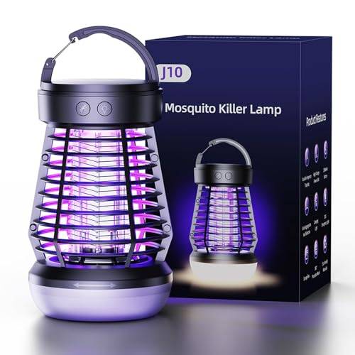 Bseical Insektenvernichter Elektrisch, Tragbare Insektenvernichter Mückenschutz, UV Elektrischer Mückenlampe Mit LED Lampe, Wasserdichter Mückenfalle Elektrisch für Mücken,Motten,Fliege,Spinnen
