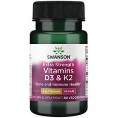 Swanson Extra Strength D3 & K2 (5,000 IU & 100 mcg), 60 veg caps