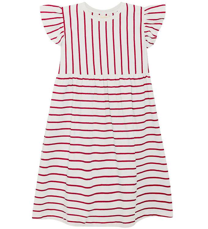 Creamie Kjole - Stripe - Chili Red - Creamie - 7 år (122) - Kjole