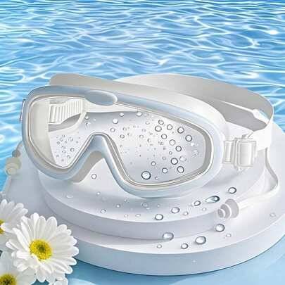Stora simglasögon med transparent design för vattensport, simning, strand, pool och vattenaktiviteter - Multifärgad (röd blå,Purpur,Blå och gul,Ljusblå svart,Vit,Blått och vitt,rosa,Rosa Lila)