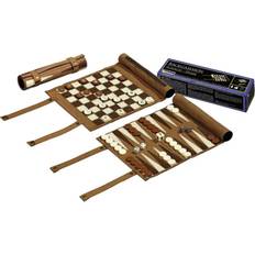 Rejsespil - med backgammon og skak, 20 x 20 cm