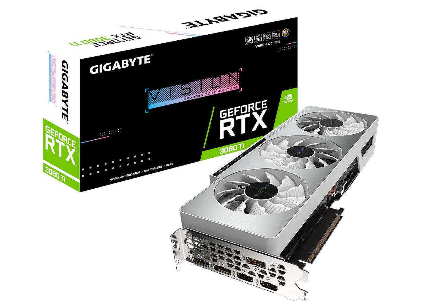 NVIDIA GIGABYTE GeForce RTX 3080 Ti VISION 12G OC Graphics Card (GV-N308TVISION OC-12GD) - One Size (One Size)