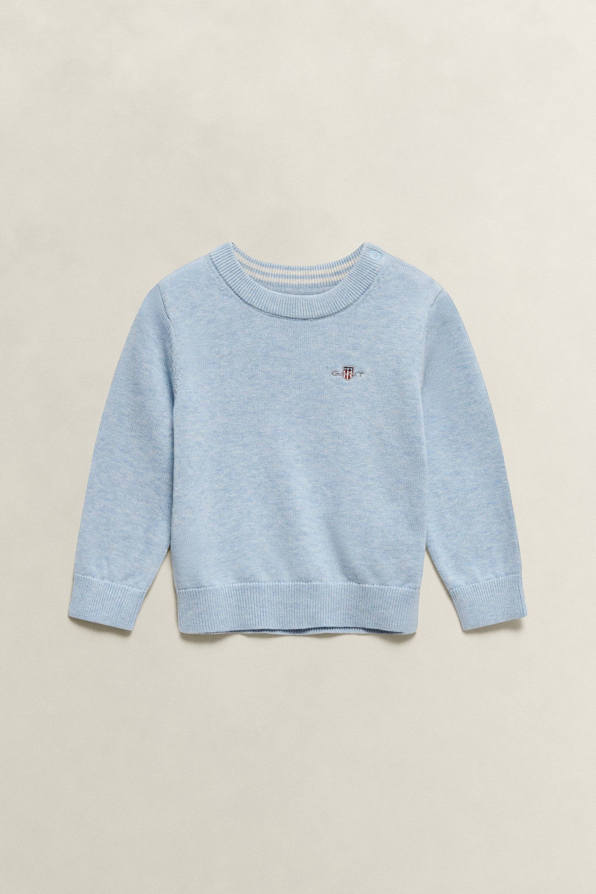 GANT Børn Boys Shield sweater (86) SKY Blå MARL
