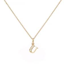 Love Letter U 18K Gold Necklace w. Diamonds - Pendant only