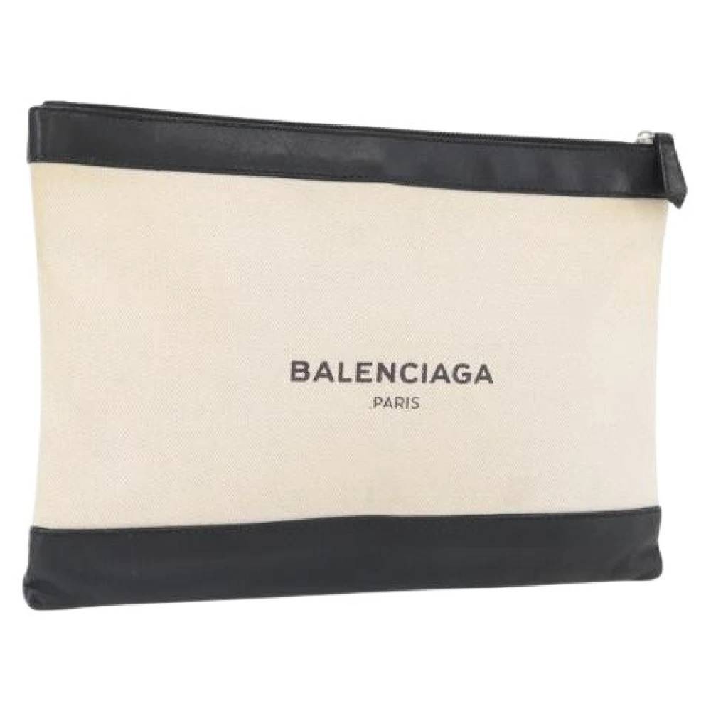 Balenciaga Vintage Pre-owned Vintage Clutch Taske - Vintage - Dame - Beige - ONE SIZE - Læder