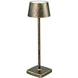 Sladdlös Bordslampa, 5200mAh Uppladdningsbart Batteri, IP54 Vattentät, All Aluminiumlegering, Tryck på Dimning, Varmt ljus, för Inomhus Utomhus Restaurang Buffé Bar Kafé, Brons