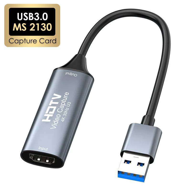 USB3.0/2.0 MS2130 Video Capture Card 4K HDTV 1080@60Hz Game Grabber Record  for Switch Xbox PS4/5 Live Broadcast
