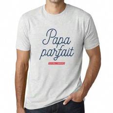 Grafisk T-shirt Herr Pappa Perfekt Den Enda Den Unika – Papa Parfait Le Seul L'unique – Begränsad Upplaga Rolig Vintage Herrmodestil för Män Nyhet - Silver (3XL,4XL,5XL,L,M,S,XL,XS,XXL)