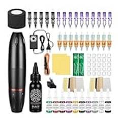 ATOMUS Tattoo Machine Kit Tattoo Pen Cartridge Needles for Beginners Rotary Tattoo Pen DC Type Machine Set Complete Tattoo Supplies AT07