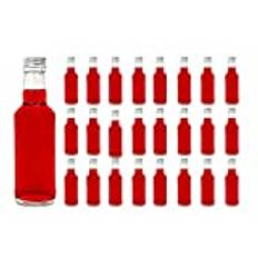 Casavetro Klart Skruv Top Tomma glasflaskor 200 ml - Återanvändbara Påfyllningsbara Twist Av Lock - lufttät Metall Lock för Kombucha Ölbryggning Gin Olja Vinäger Öl Vin Cider, Vodka Soda och Vatten (24 x 200 ml)