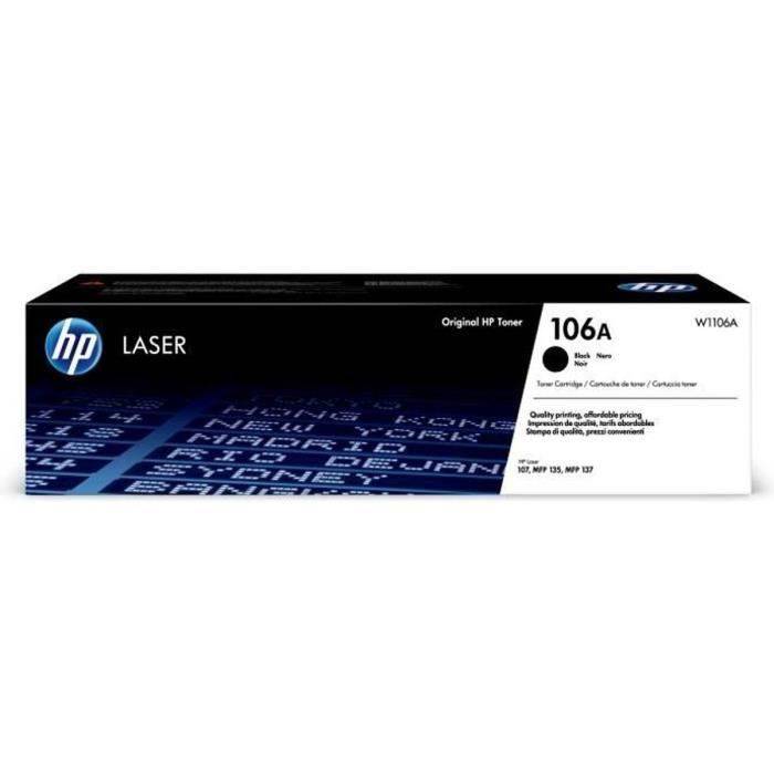 Svart HP 106A W1106A tonerkassett för Laser 107-skrivare och Laser 135/137 multifunktionsskrivare