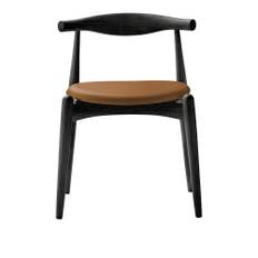 Carl Hansen - CH20, Svartlackad Ek, Lädergrupp A Loke - 7050 - Matstolar - Hans J. Wegner - Svart - Trä