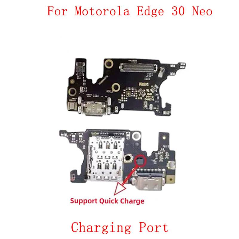 USB Charging Connector Port Board Flex Cable For Motorola Moto Edge 30 Neo Charging Port with Sim Card Reader Repair Parts