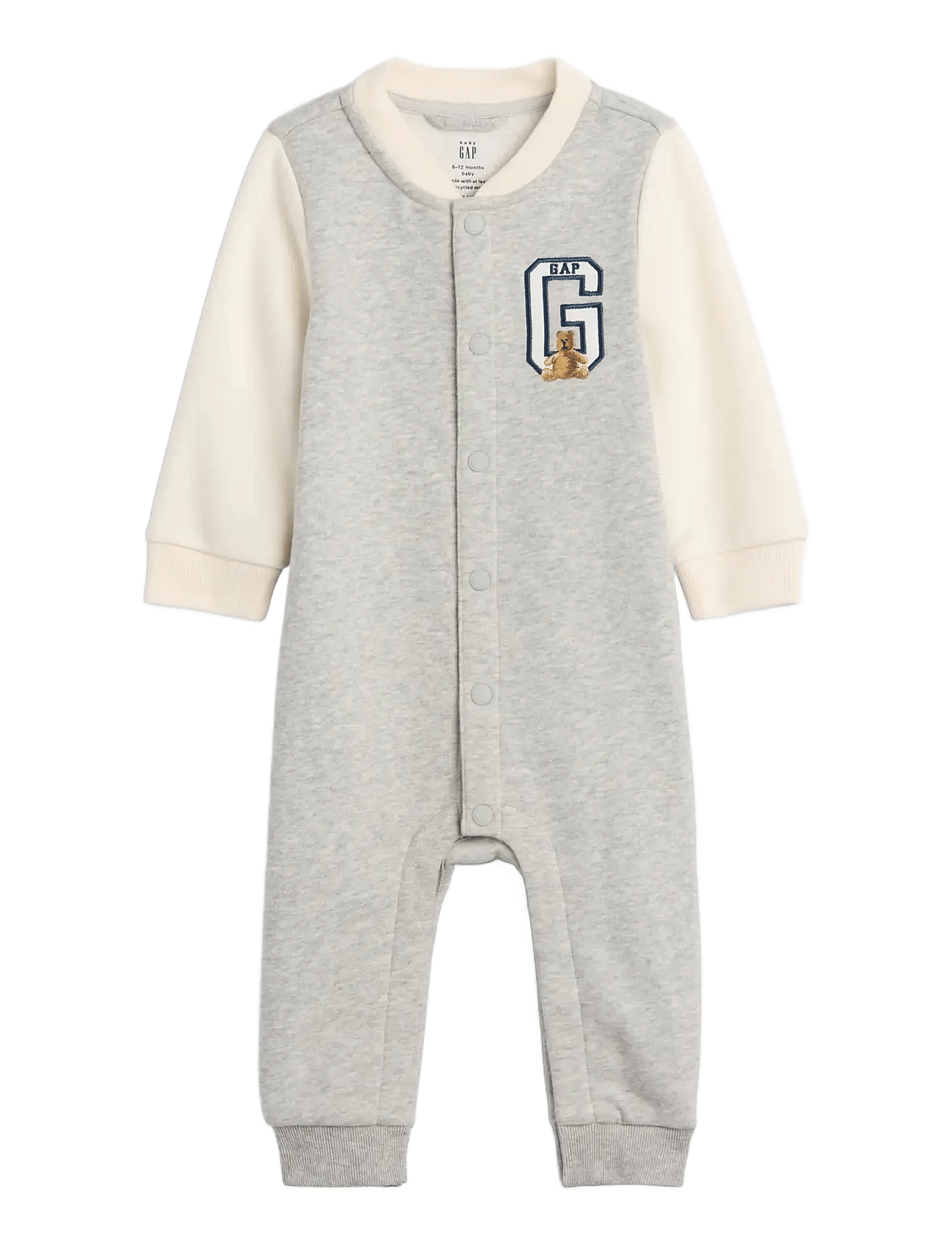 GAP Baby Vintagesoft Varsity Logo One-Piece | Grey | 56/62