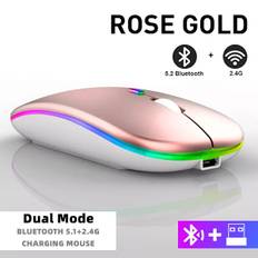 Genopladelig trådløs mus Bluetooth 2,4 GHz enhed USB RGB 1600 DPI til computer bærbar tablet PC Macbook gaming mus