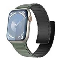 TiMOVO Magnetic Band Compatible with Apple Watch 49mm 45mm 44mm 42mm, Strong Magnet link Sporty Replacement Wristband Strap for iWatch Ultra 2 Ultra SE Series 9 8 7 6 5 4 3 2 1, Army Green/Black