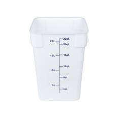Thunder Group Food Container Storage Container 22QT Scale Square Body No Lid Food Ingredients Polycarbonate White PLSFT022PP 20.81L