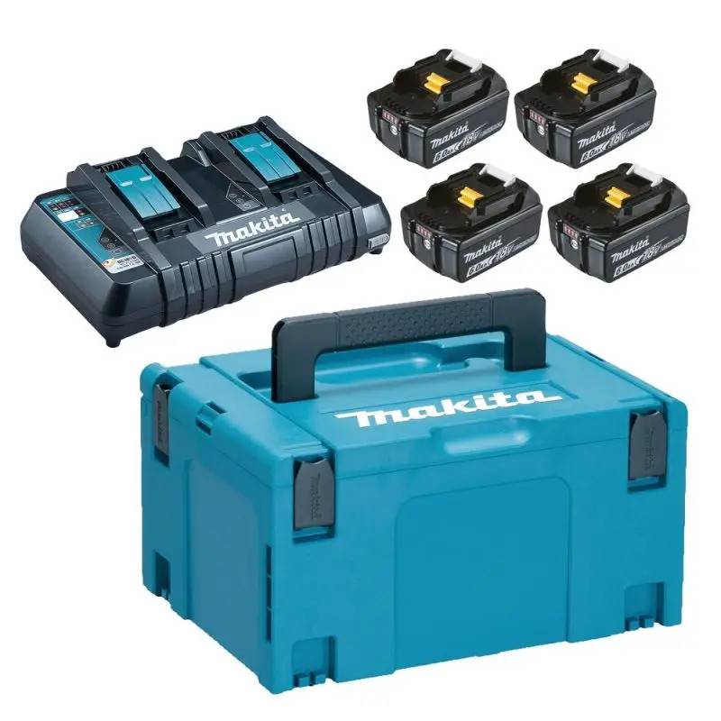 Makita Batteripakke, 4 x 18V 6.0 ah + Dobbeltlader
