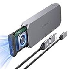 ORICO M.2 NVMe SSD-hölje för Thunderbolt 4/3 40 Gbps, upp till 3 100 MB/s NVMe hölje stöder 2230 2242 2260 2280 (nyckel M), kompatibel med Thunderbolt 4/3 USB4/3.2/3.1/3.0/2.0, COM2