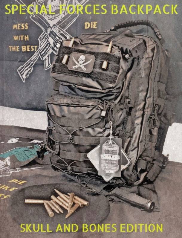 Special Forces taktisk militär ryggsäck - Skull and Bones Edition