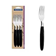 Tramontina Ipanema biffgaffelset, 6 gafflar, bordsgafflar, rostfritt stål, handtag svart 0,8 l